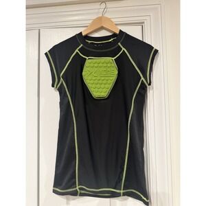 Boys XZone Black Lime Baseball Heart Guard Shirt Chest Protector Youth XL